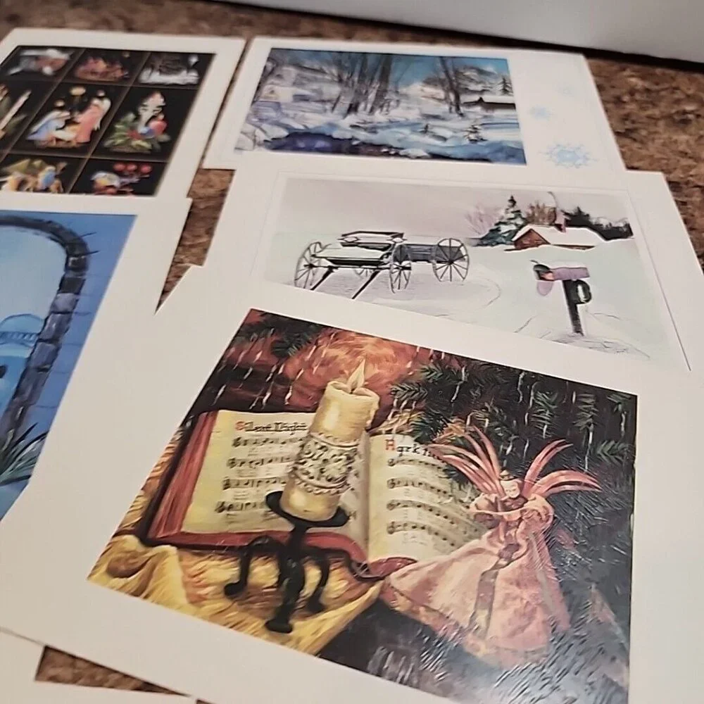 Lot of 6 Vintage‎ Christmas Cards Association Of Handicapped Artists Religious